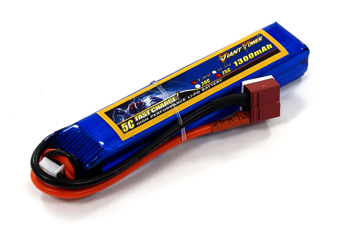 

Аккумулятор для страйкбола Dinogy Giant Power Li-Pol 7.4V 1300mAh 16×20×103мм (DAS-2S7520100C-T)