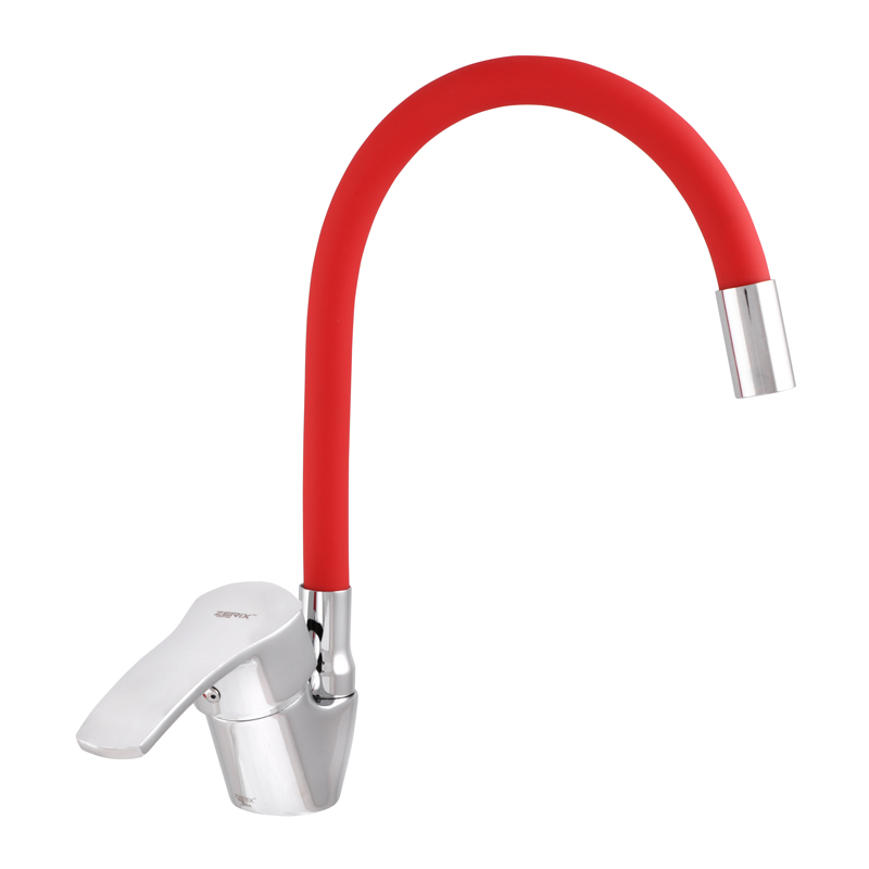 

Смеситель для раковины ZERIX YUB 279 с красным гибким изливом (ZMSH-5556952)