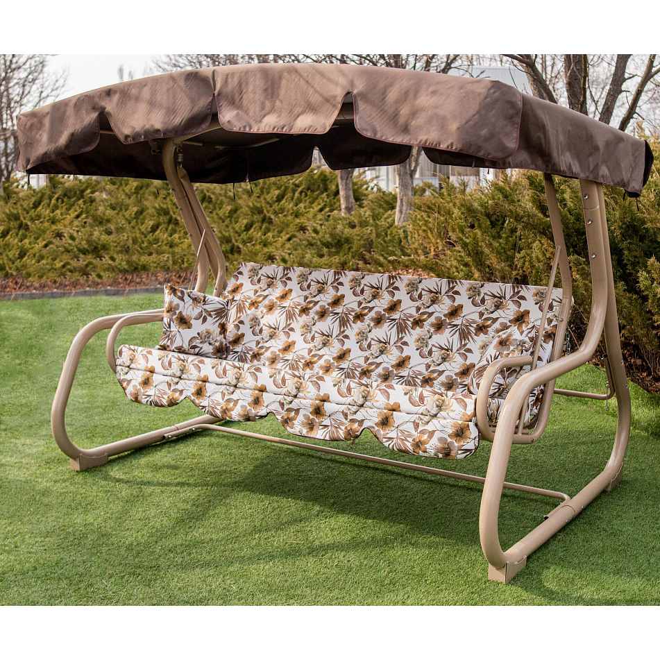 

Качели садовые раскладные трехместные Таурус 180 см без мягкого подголовника цвет Украинские конструкции