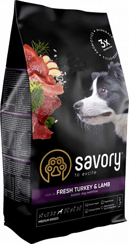 

Savory Large Breed Turkey & Lamb - корм для собак крупных пород индейка и ягненок 3 кг, 1111162981