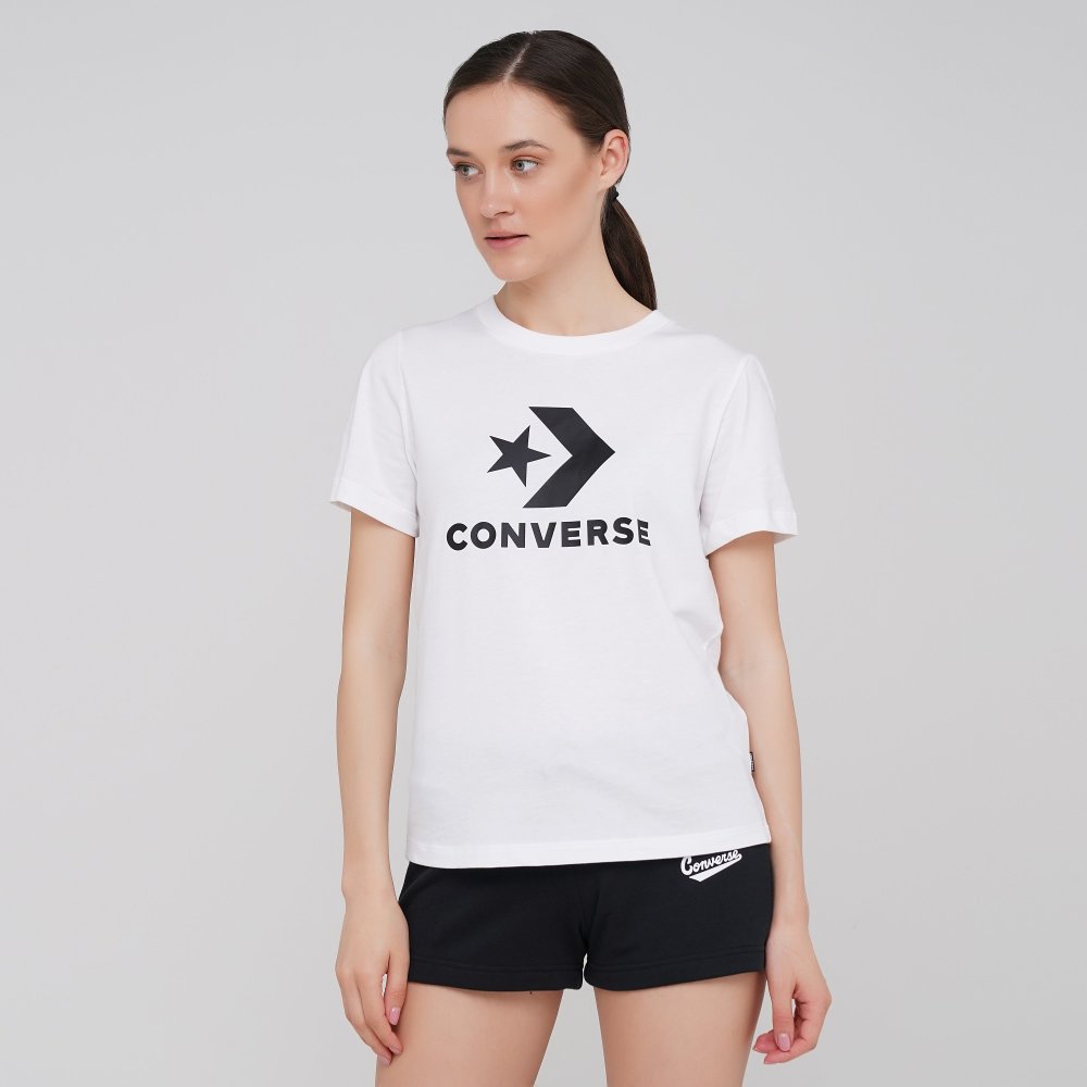 

Женская футболка Converse Star Chevron Center Front Tee Белый 40 (con10018569-102)