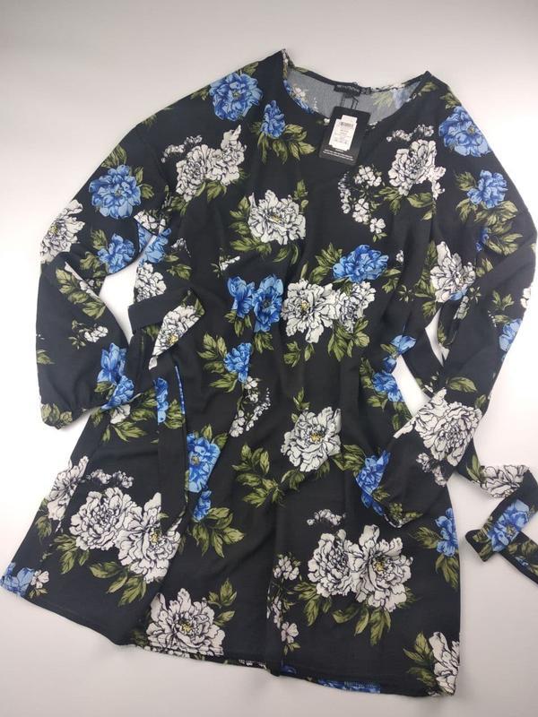 

Платье Prettylittlething с поясом  черное, Платье Prettylittlething с поясом 52 черное