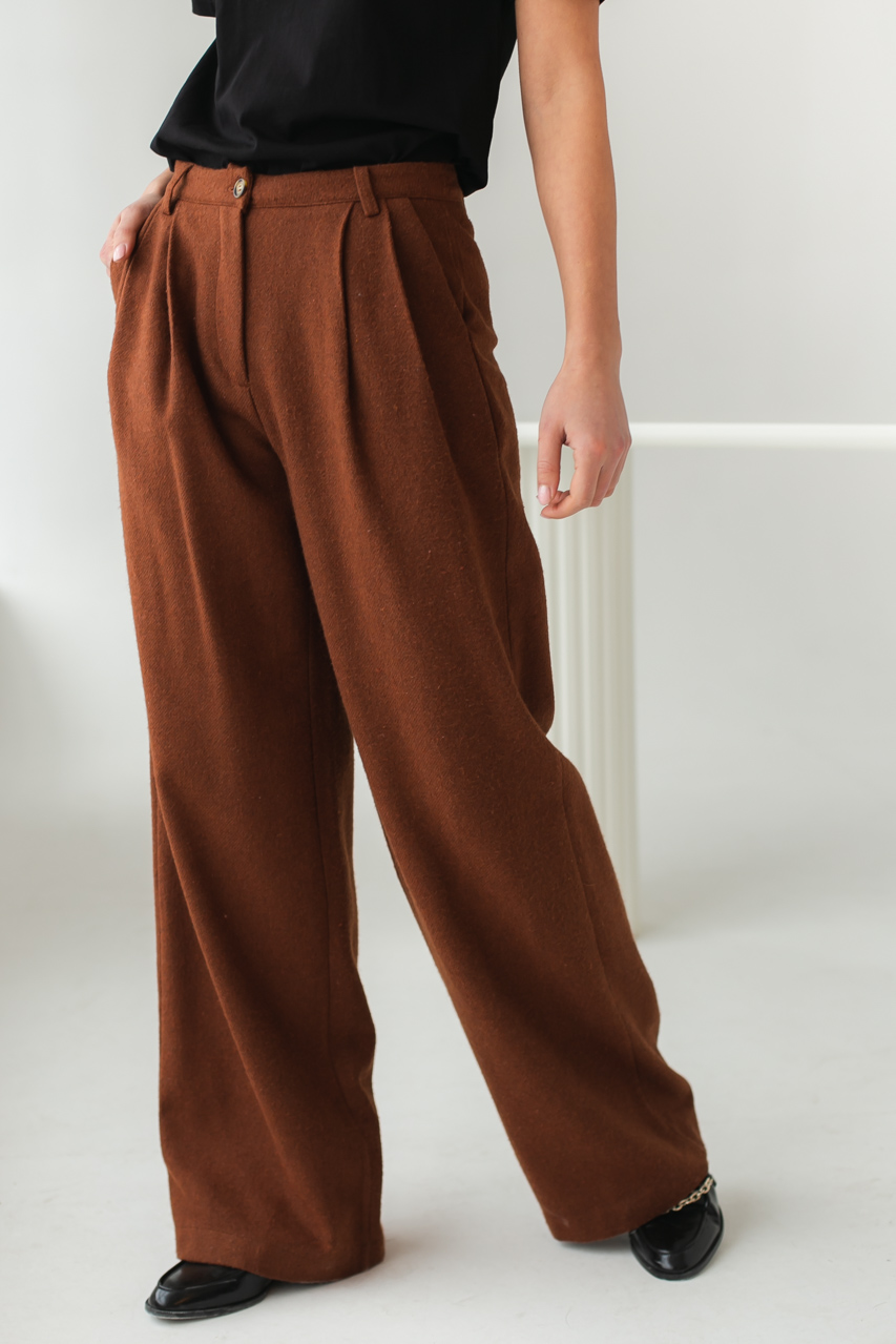 

Брюки с высокой талией CLEW WOMAN - св-коричн цвет, L