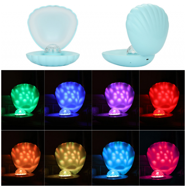 

Игрушка-ночник проектор 3DTOYSLAMP Seashell Night Light Голубой