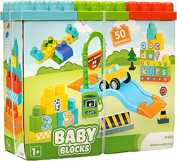 

Конструктор "Baby Blocks" Мои первые кубики 50 шт., картонная коробка - Wader (20-772640)