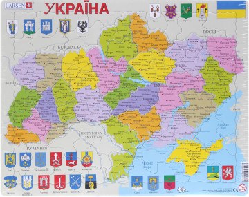 

Пазлы "Карта Украины с гербами", 82 элемента - Larsen (20-2839)