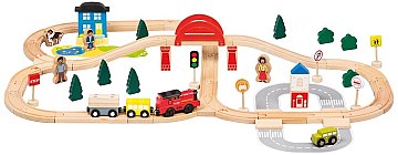 

Игрушечная железная дорога из дерева, 70 деталей - Bino (20-855031)