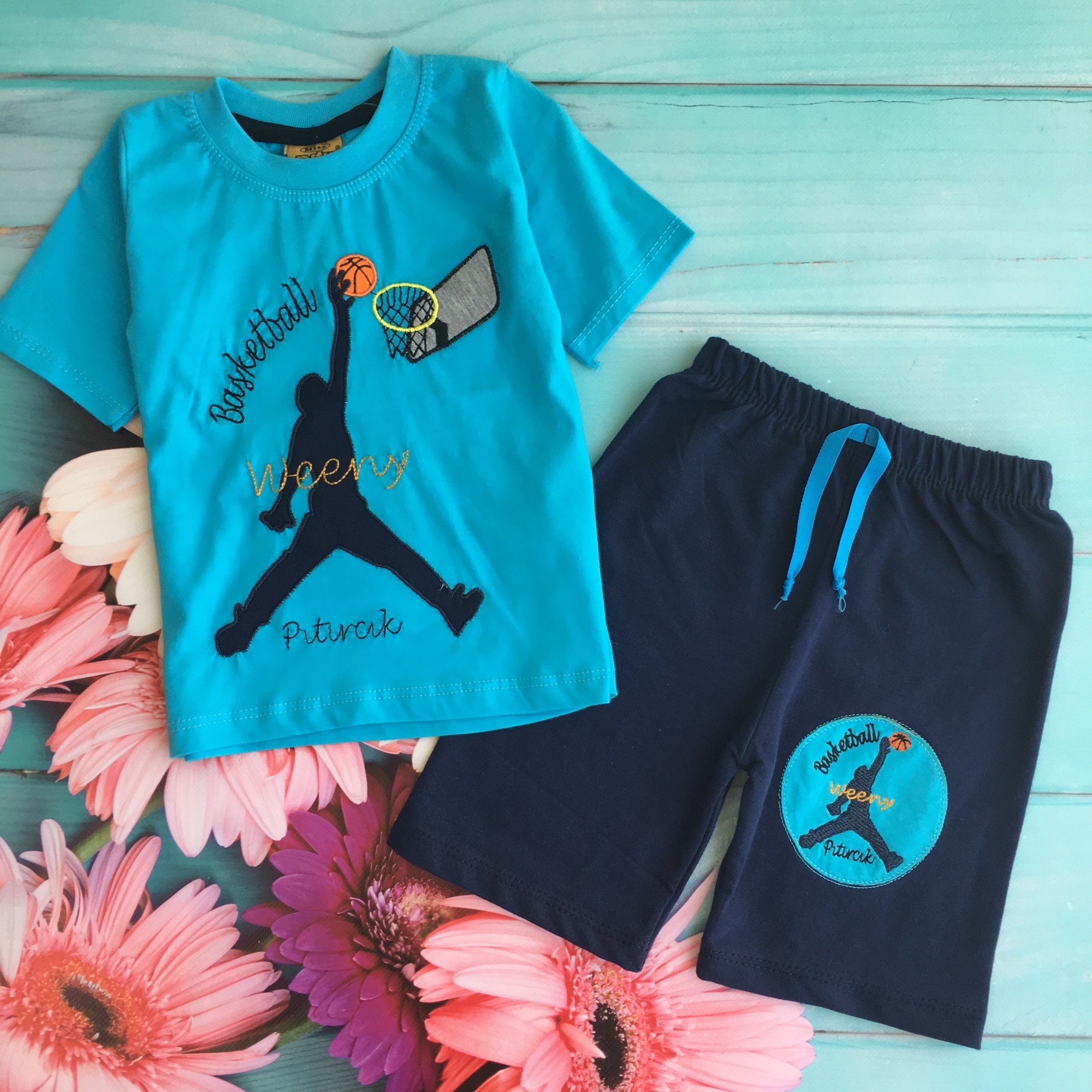 

Костюм (футболка + шорты) Pitir Cik 1-2 года 86 см Голубой + темно-синий 421