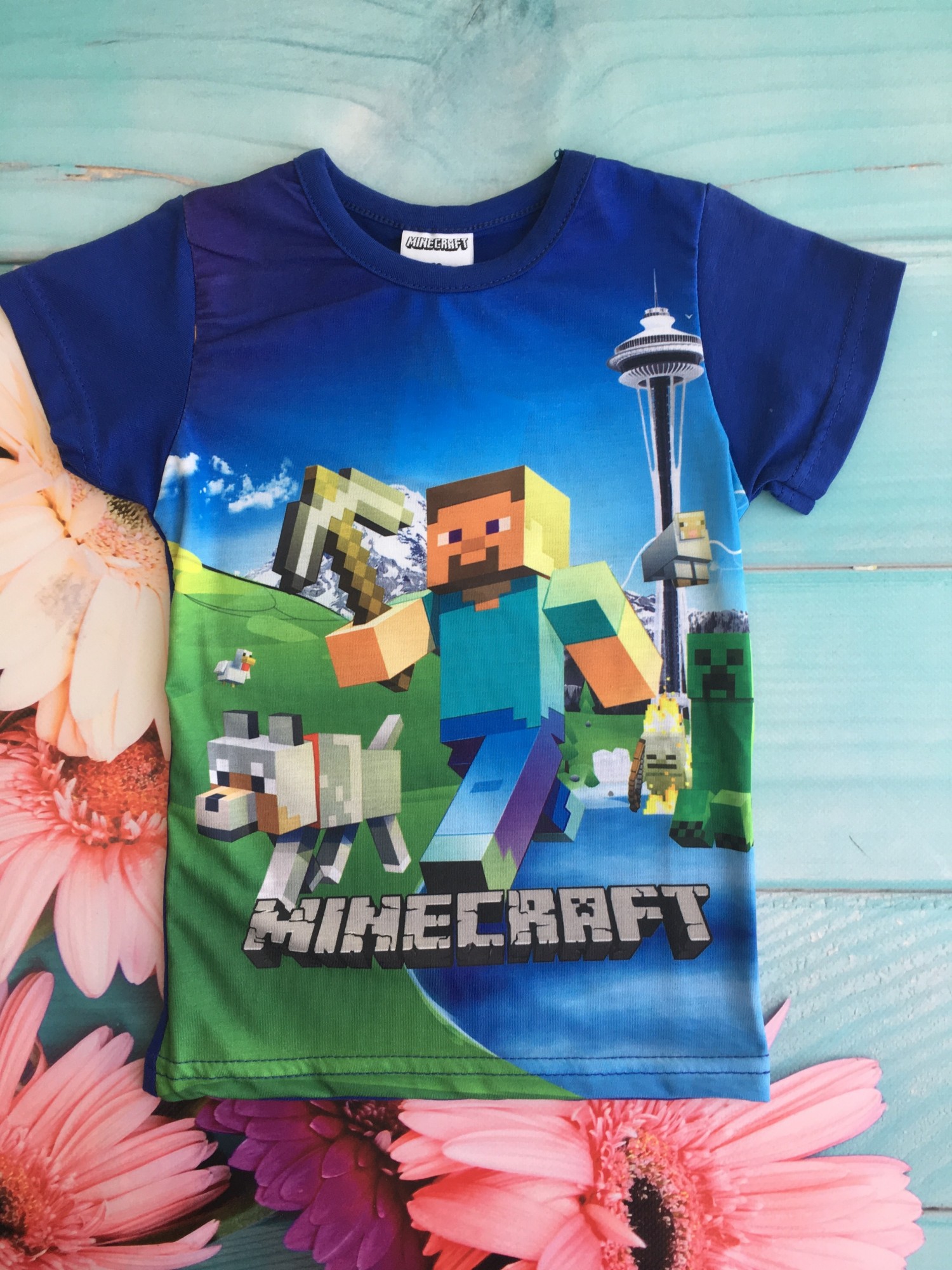 

Футболка Minecraft 92 см Синяя 461