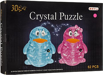 

3D пазлы "Пингвин", 62 элемента, розовый - Crystal Puzzle (20-541511)