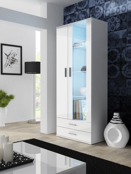 

Витрина в спальню CAMA SOHO S6 2D2S Белый мат/Белый глянец с подсветкой Польша