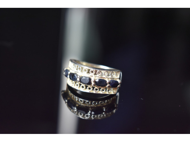 

Серебряное кольцо 925 проба с Сапфирами *Ажур* Натуральный Sky Jewelry 001678