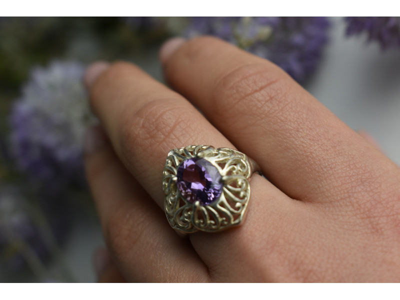 

Серебряное кольцо с Фиолетовым Турмалином Sky Jewelry 001070
