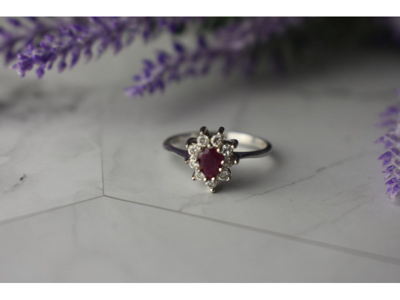 

Серебряное кольцо 925 проба с розовой Шпинелью и Фианитами Натуральный Sky Jewelry 001544
