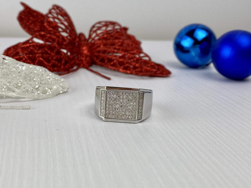 

Мужское Серебряное Кольцо 925 проба с Фианитами Натуральный Sky Jewelry 001869