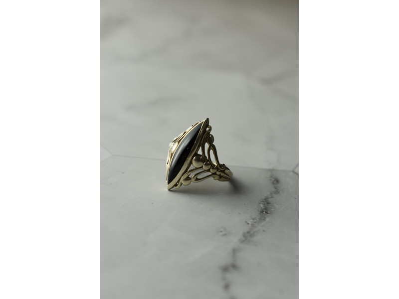 

Винтажное Серебряное кольцо с Черным Агатом Sky Jewelry 001378