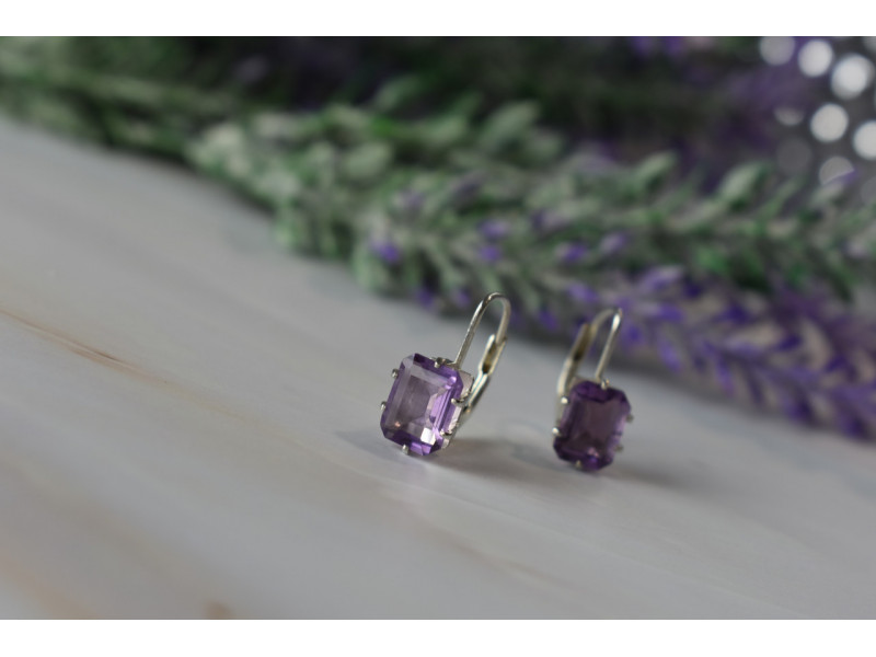 

Серебряные серьги 925 пробы с Фиолетовым Турмалином Sky Jewelry 001047