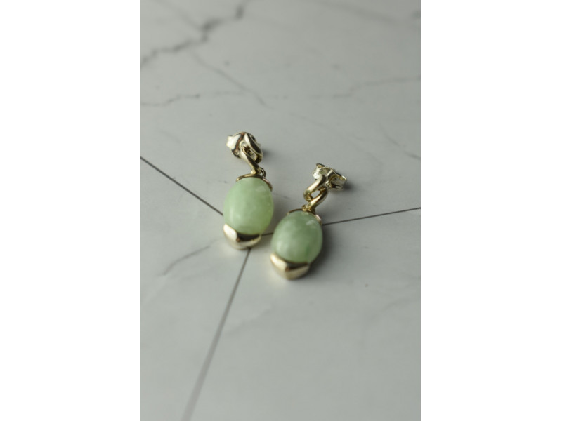

Серебряные серьги с зеленым нефритом 925 проба *Блаженство* Sky Jewelry 001399
