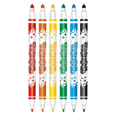 

Фломастеры двухсторонние Colorino Fibre Pens 6 шт и 6 цветов (13437PTR/1) (10-518473)