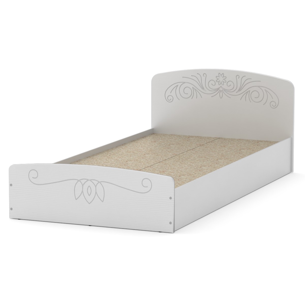 

Односпальная кровать Компанит Нежность-90 МДФ альба (белый)