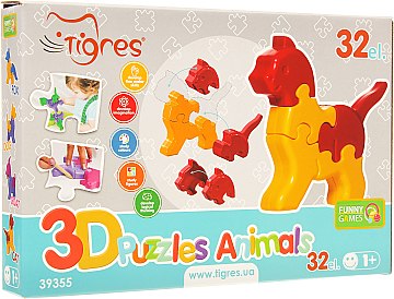 

Игрушка развивающая 3D-пазлы "Животные" - Tigres (20-680002)