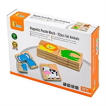 

Магнитные пазлы "Зверушки", 32 эл. - Viga Toys (20-984428)