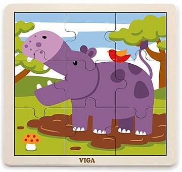 

Пазл "Бегемот", 9 деталей - Viga Toys (20-643912)