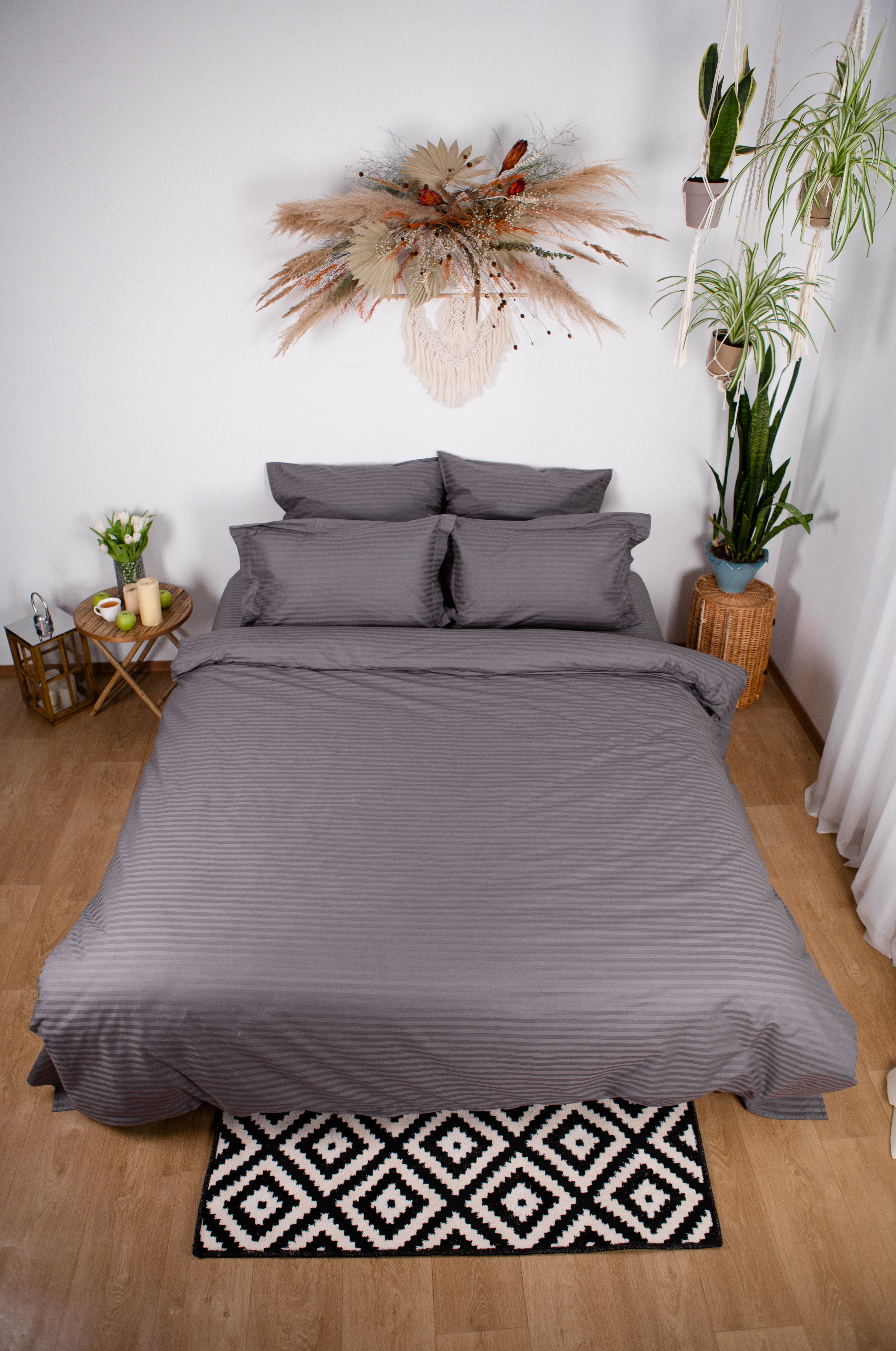 

Комплект постільної білизни SV.HOME Сатин-Страйп Grey Полуторний (0023)