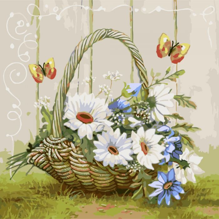 

Картина для рисования по номерам Идейка "Корзинка счастья" 40*40 см KHO2090RY