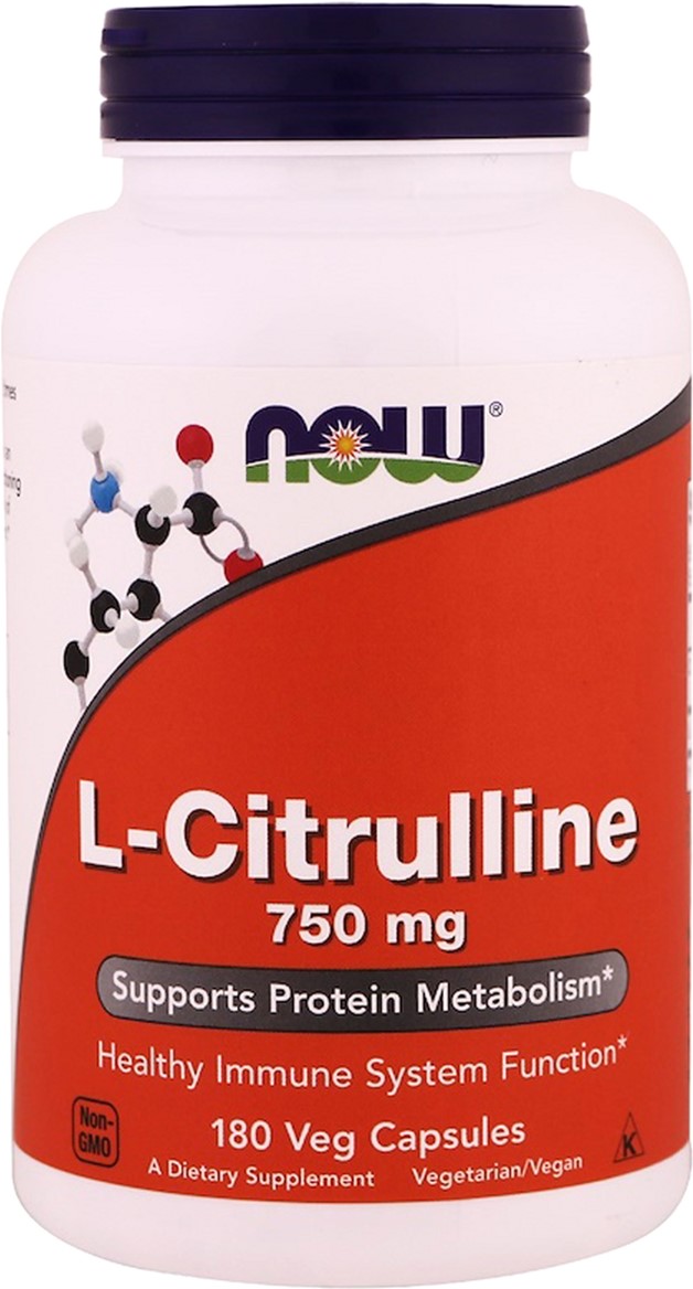

L-Цитруллин, L-Citrulline, Now Foods 750 мг, 180 капсул (733739001030)