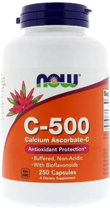 

Витамин C-500, Calcium Ascorbate Capsules, Now Foods 250 капсул (733739006776)