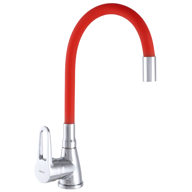 

Смеситель для раковины ZERIX SOP7 045 с красным гибким изливом