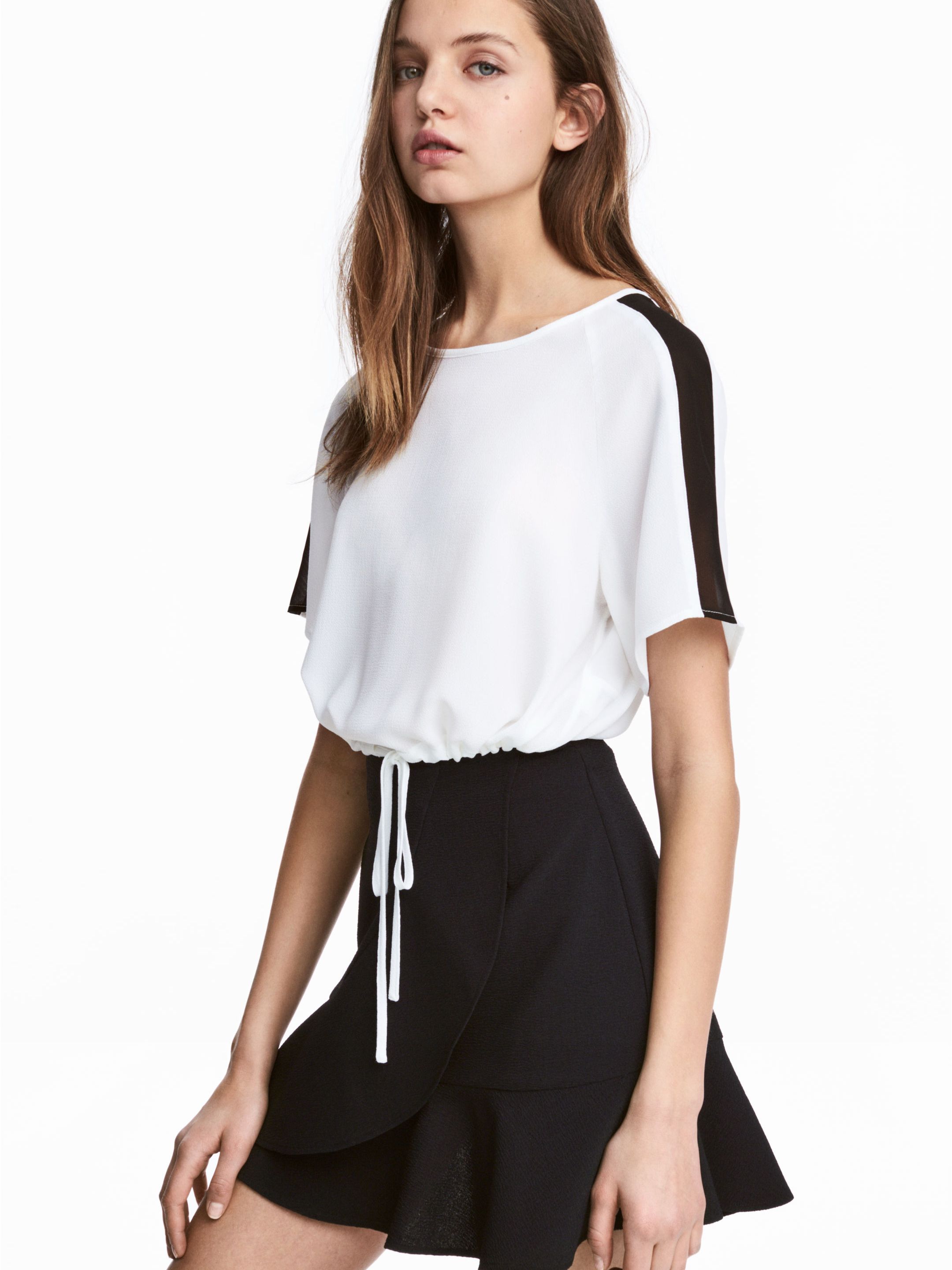 

Топ H&M 4786055-ABBE 34 Белый с черным