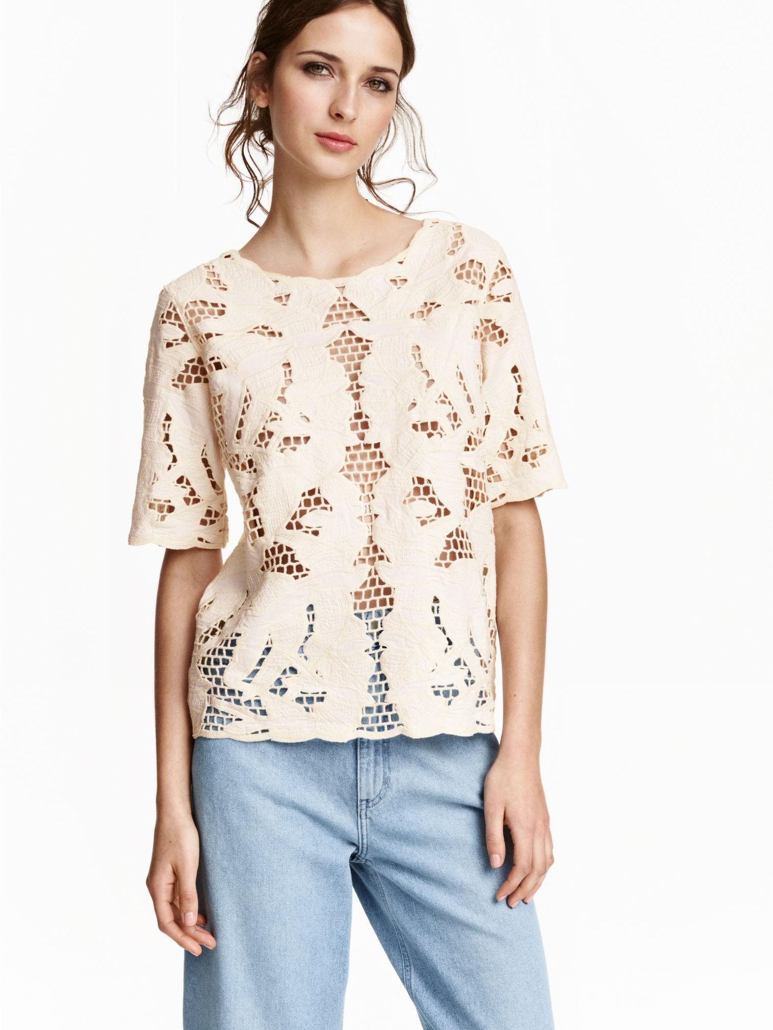 

Блузка H&M 3830873-z 34 Белая с молочным