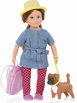 

Кукла "Надин и собака боксер Наш", 15 см - Lori Dolls (20-630114)