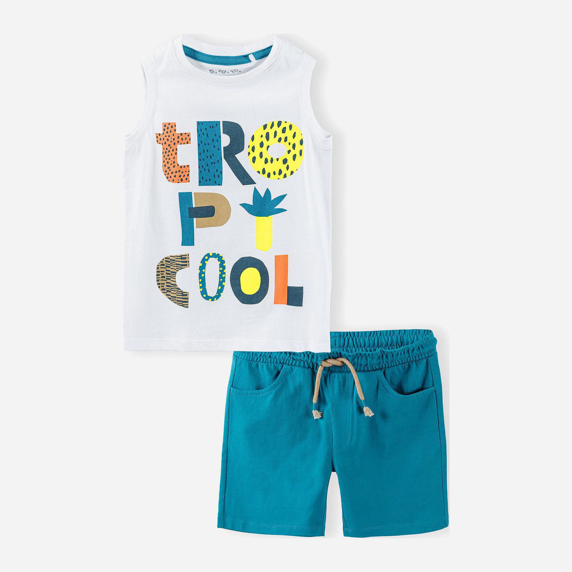 

Комплект (майка + шорты) 5.10.15 Tropicool 1P4002 98 см Белый/Зеленый (5902361981408)