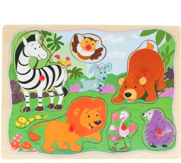 

Развивающий деревянный вкладыш "Зверята" - Na-Na (20-211009)