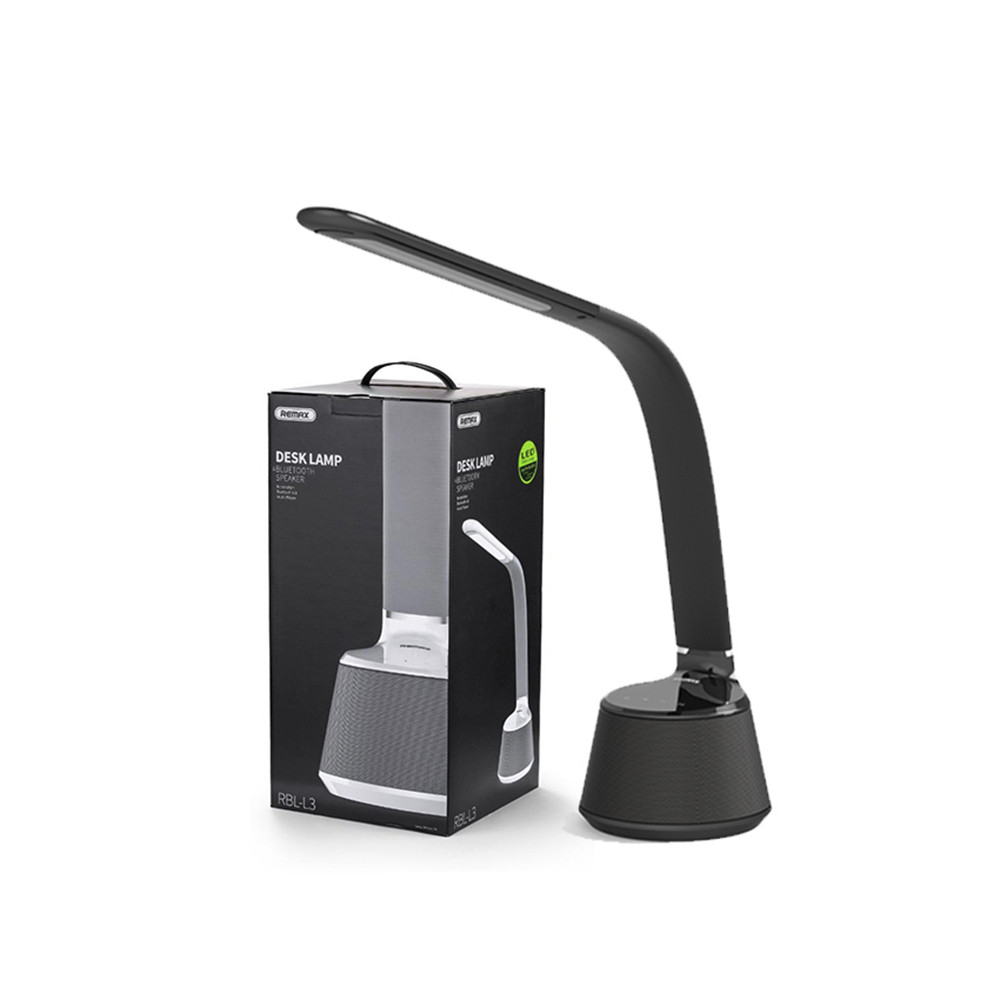 

Светодиодная настольная лампа черного цвета с Bluetooth колонкой Remax RBL L-3