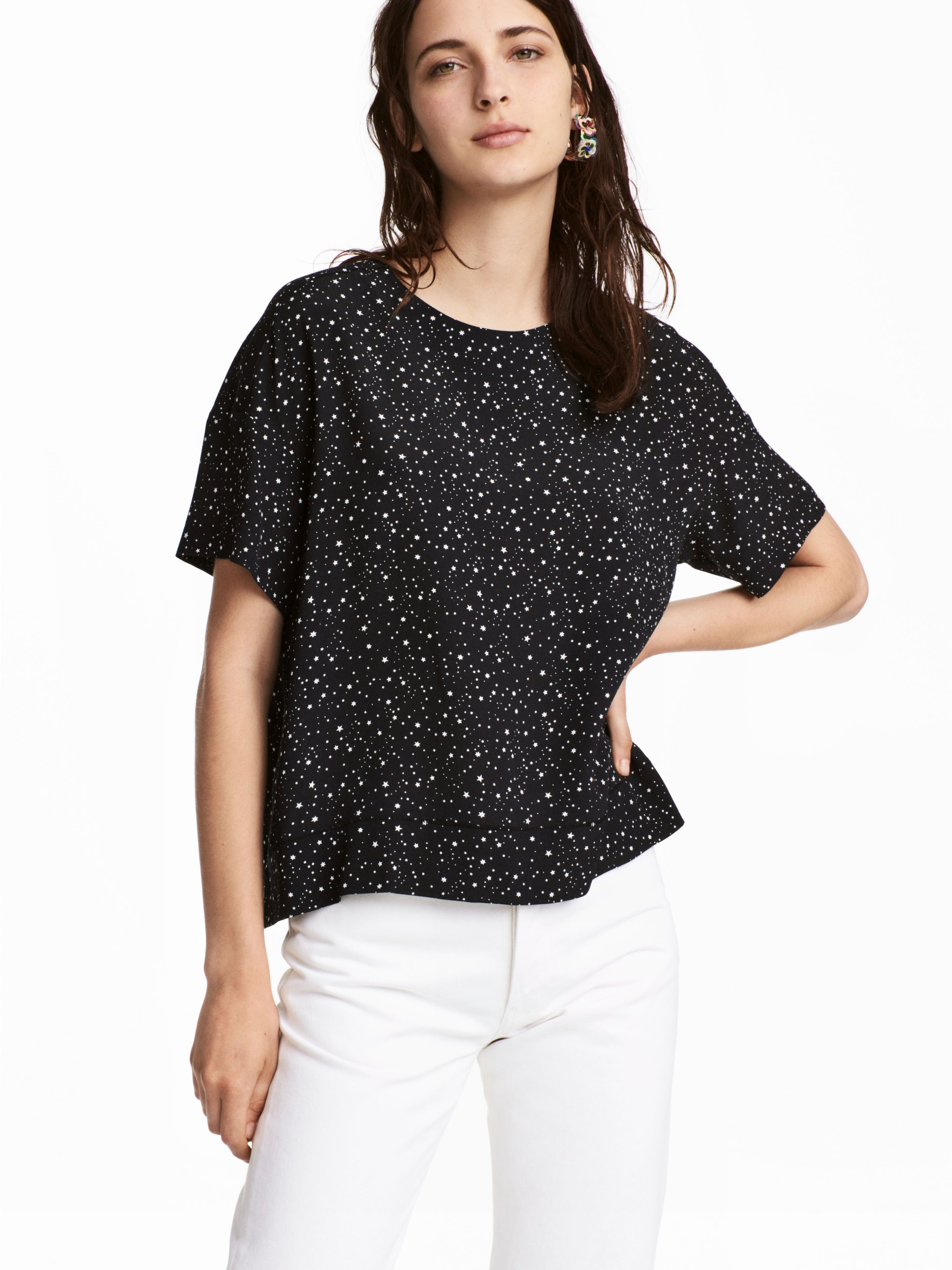 

Блузка H&M 5354786-ACRV 36 Черная с белым