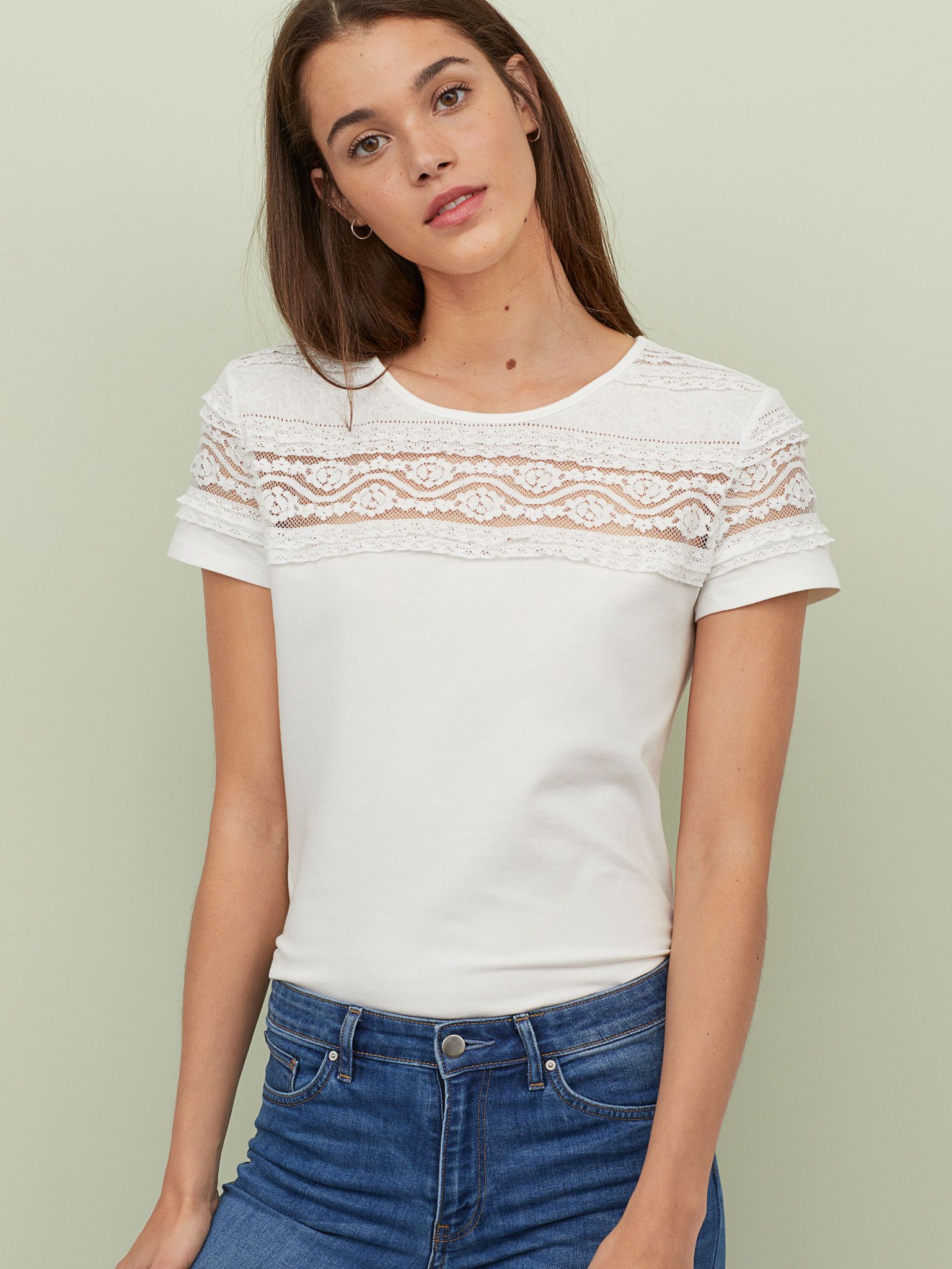 

Футболка H&M 6112217-ABAK M Молочная
