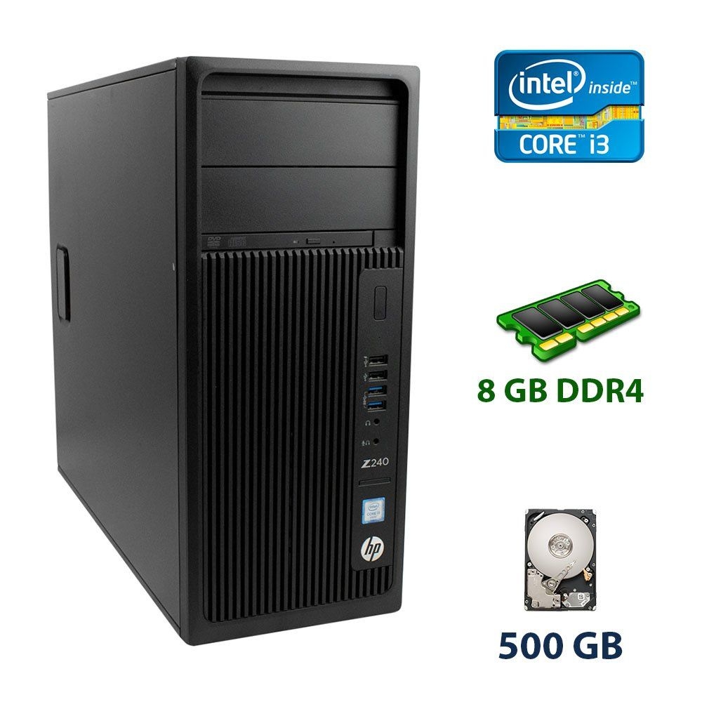 

Б/у HP Z240 Workstation / Intel Core i3-6300 (2 (4) ядра по 3.8 GHz) / 8 GB DDR4 / 500 GB HDD / DVD-RW