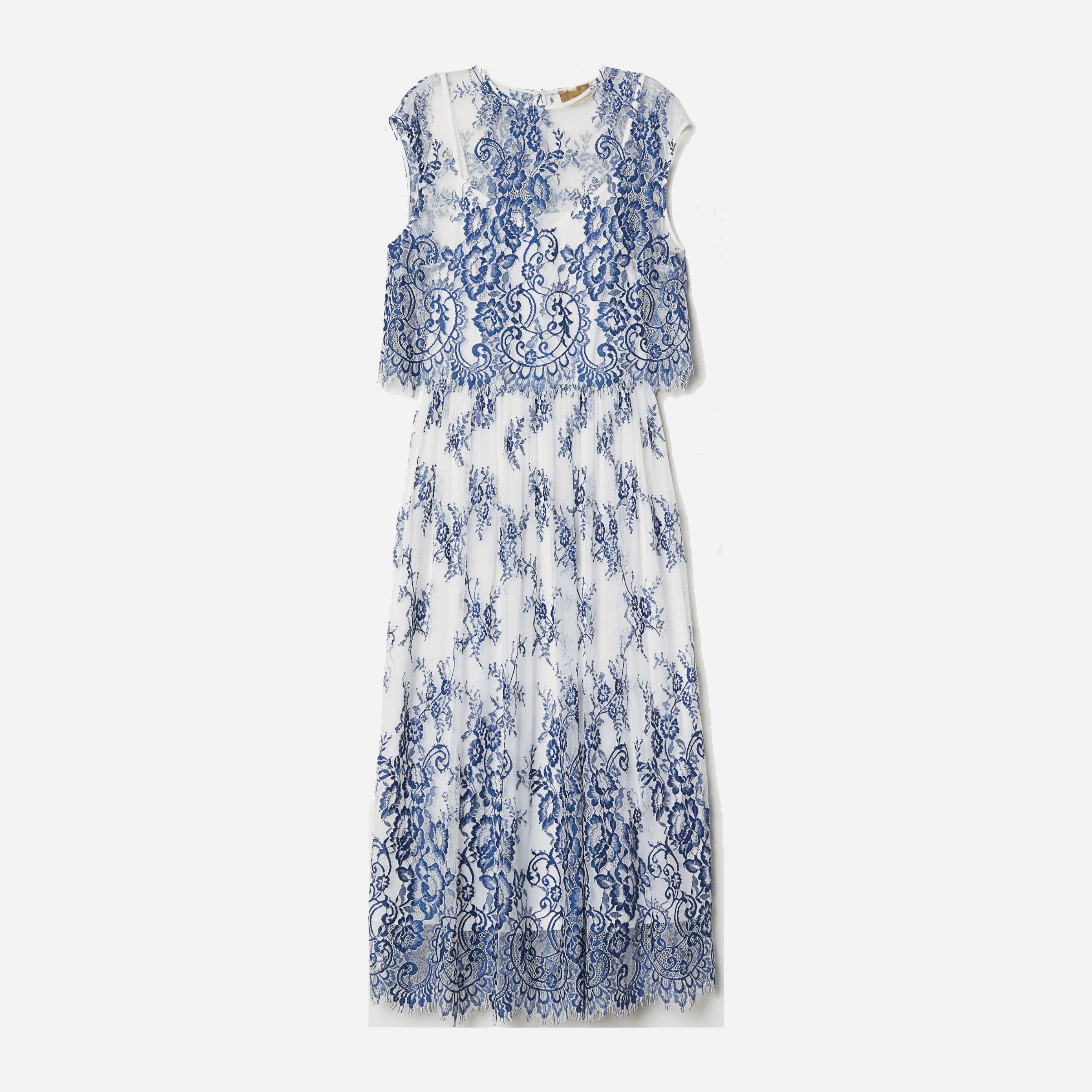 

Платье H&M 6192087-AAVV 42 Белое с синим
