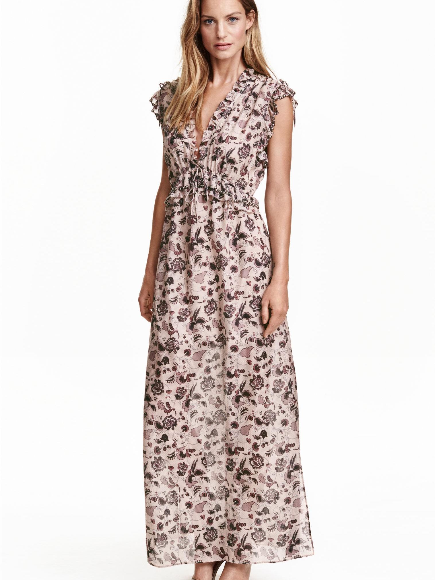 

Платье H&M 3635603-ABIB 34 Бледно-розовое с разноцветным