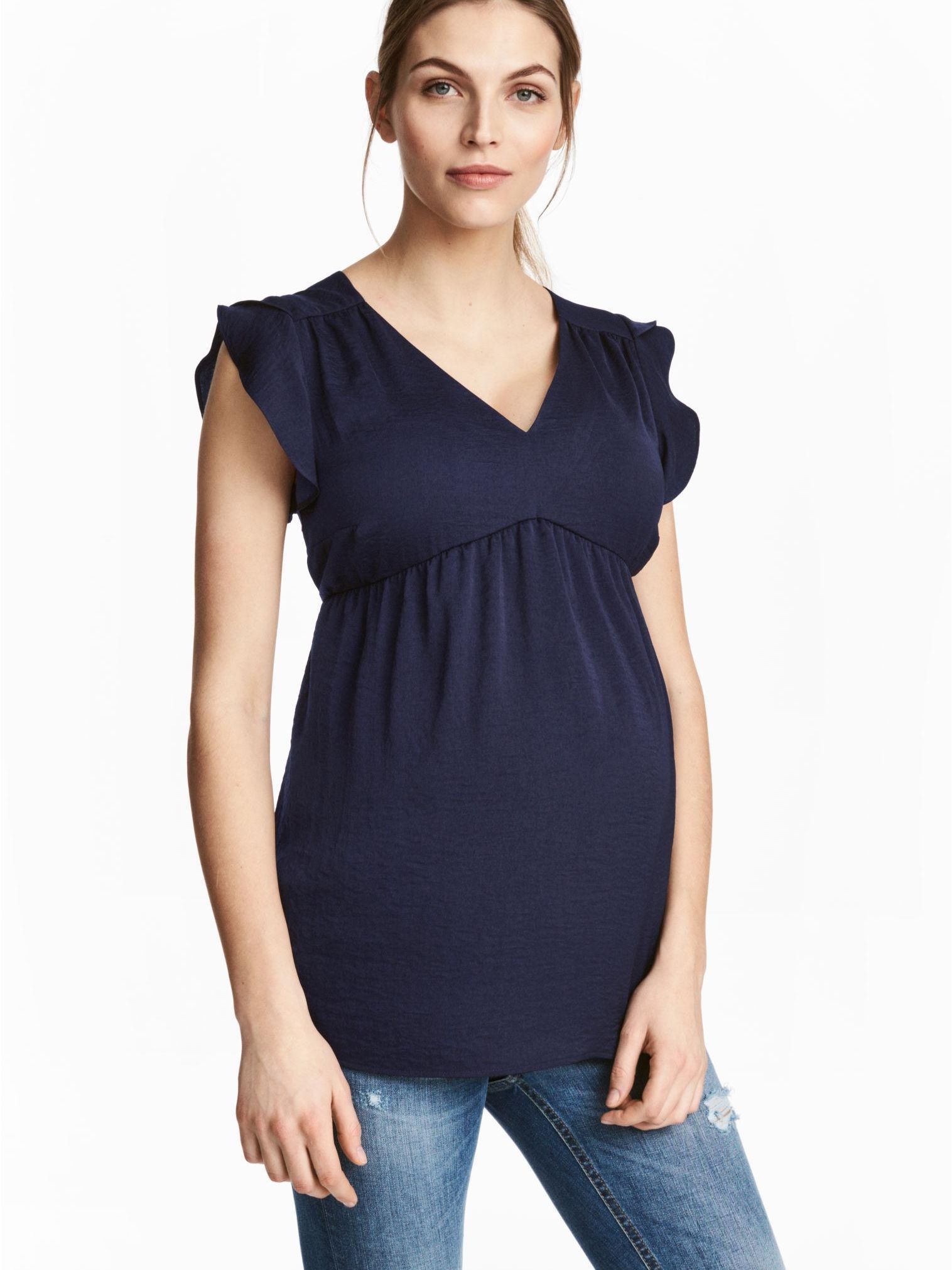 

Блузка для беременных H&M 2622533-AAQJ L Темно-синяя