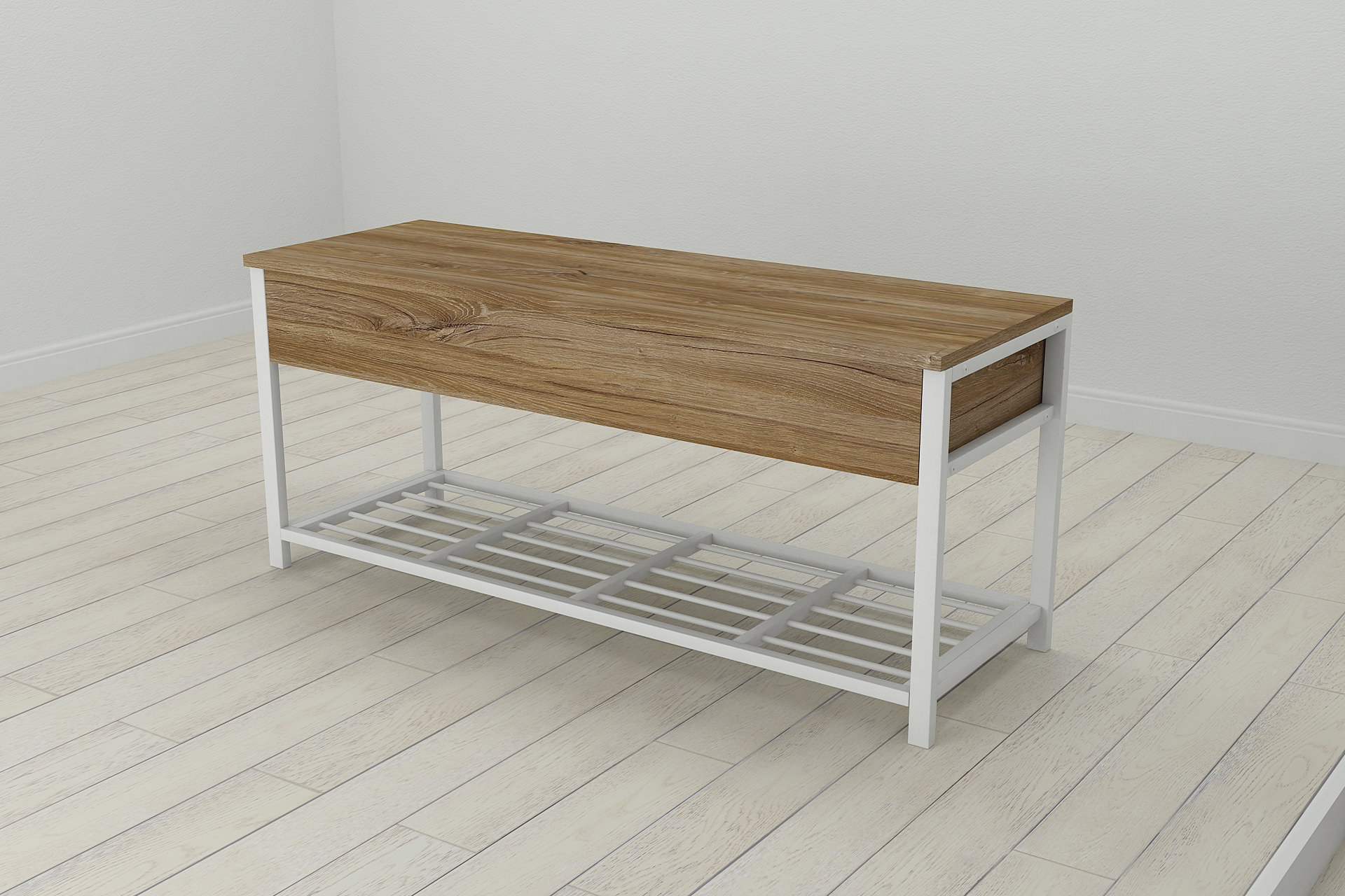 

Банкетка с ящиком Ferrum-decor Дрейк 2 550x1200x400 металл Белый ДСП Дуб Таверна 16 мм
