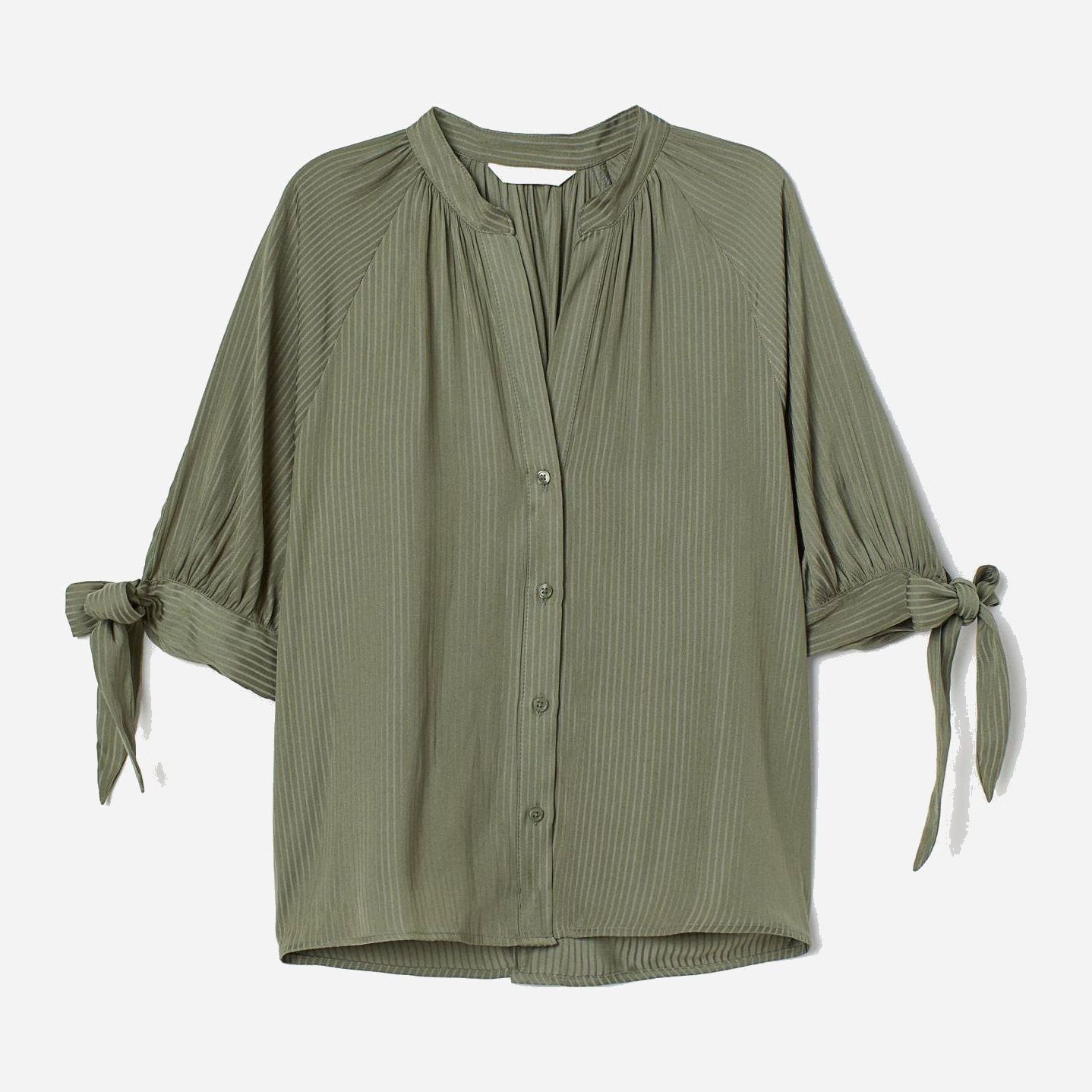 

Блузка H&M 7330949-ABPH 46 Зеленая с светло-серым