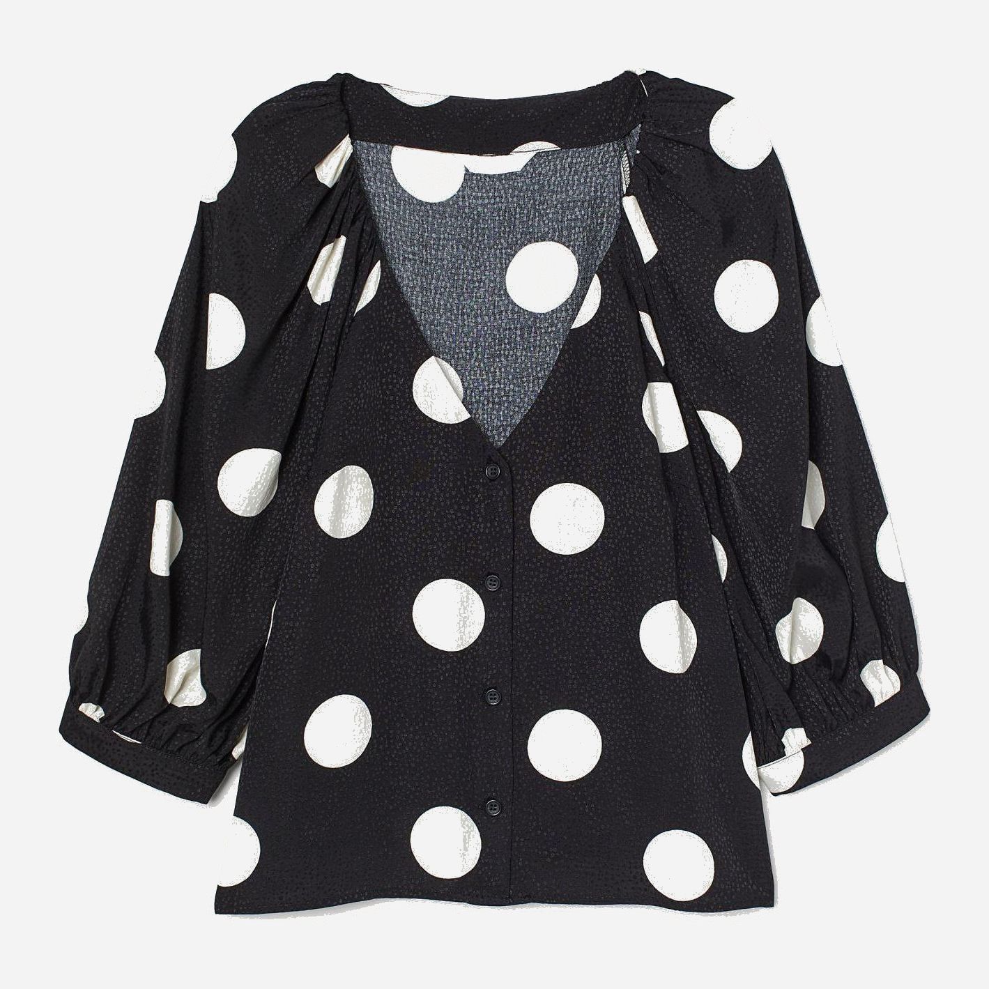 

Блузка H&M 8306670-AANX 36 Черная с белым