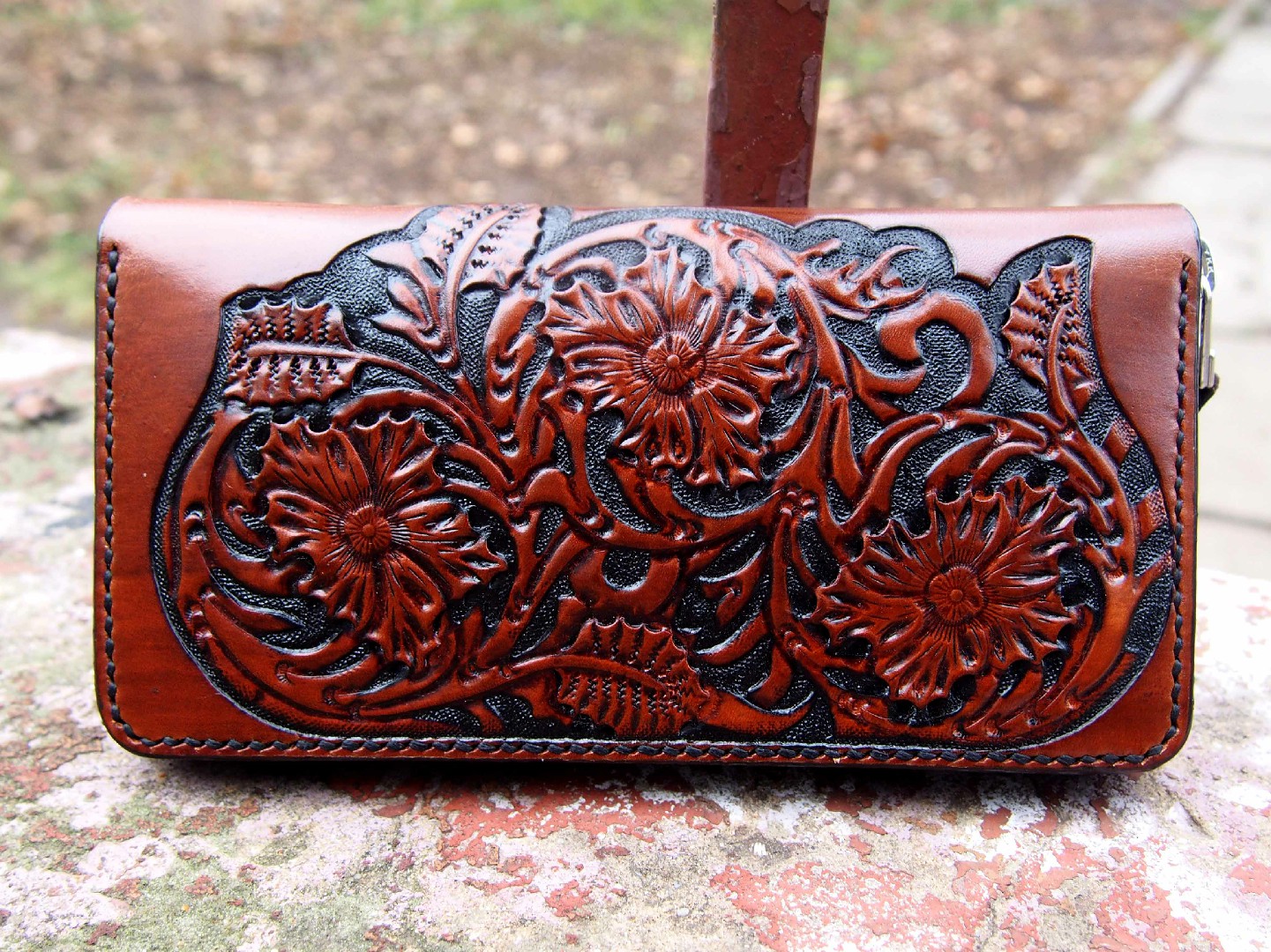 

Кожаный кошелек Smyrnov Leather шеридан на молнии 20 x 11 x 3 см Рыжий