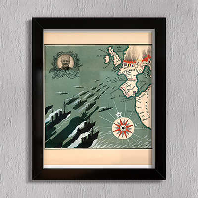 

Принт на стекле Artel «Карта Генерала Першинга. Июнь 1917 года» 50 x 40см