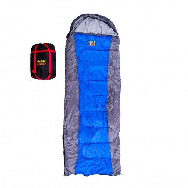 

Спальный мешок GREEN CAMP 450ГР/М2 (серо-синий) 210х75 см.